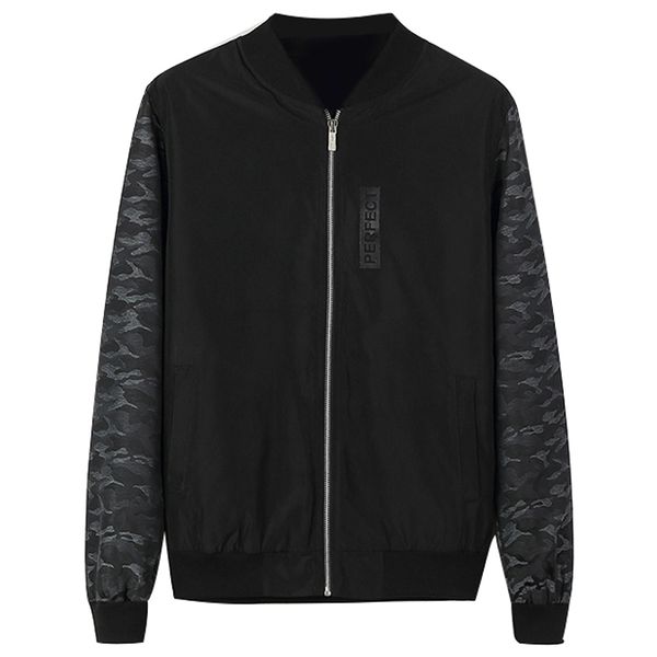 

autumn men jacket pocket black color clothing outerwear camouflage patchwor for man casual slim bomber jacket new male wear 403, Black;brown