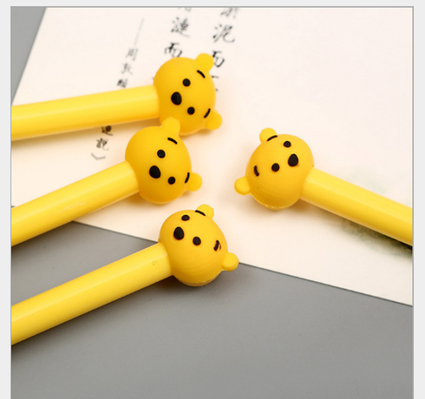 

100pcs/lot wholesale gel pen 0.5mm creative cartoon yellow bear sign pen student stationery writing supplies p805