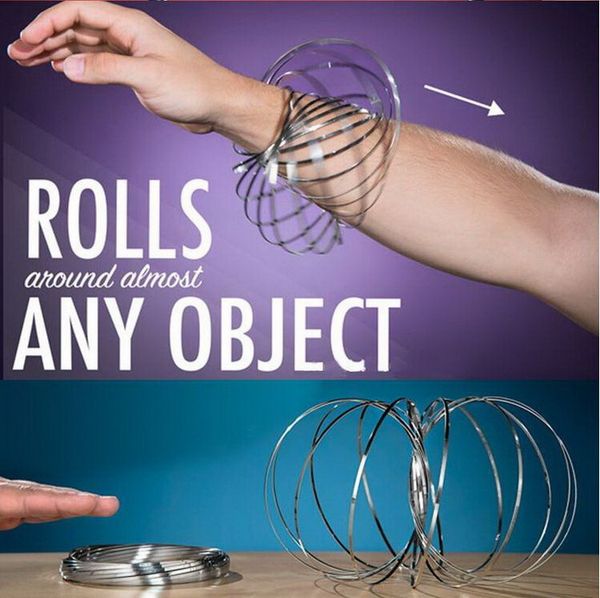 

1pcs colorful magic ring sus304 13cm toroflux flow ring toy intelligent deformation amazing kinetic spring toy funny kids gift