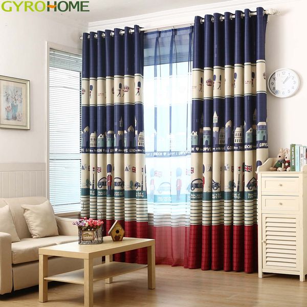 2019 Modern Cartoon British Flag Royal Guard Curtain Voile Kids Boys Living Room Custom Drapes From Gyrotex 5 02 Dhgate Com