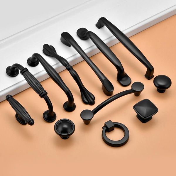 

twister.ck modern black aluminium alloy cabinet handles kitchen cupboard door pulls
