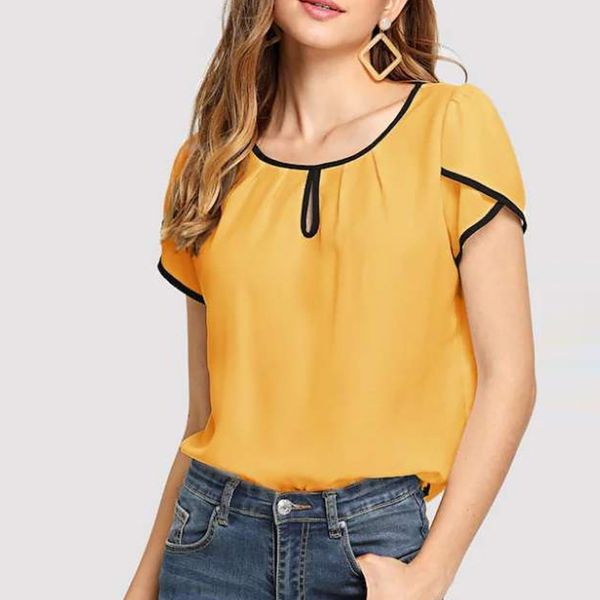 

womens summer and blouses casual beach short sleeve t-shirt printed short sleeve t-shirt solid chiffon blouse l0416, White;black