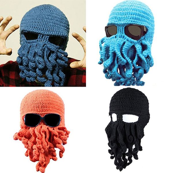 

fashion creative tentacle ocs knit beanie hat cap wind ski halloween mask