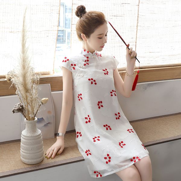 

2019 plus elegant lace women long qipao evening party dress vestidos high split stage show cheongsam chinese dress, Red