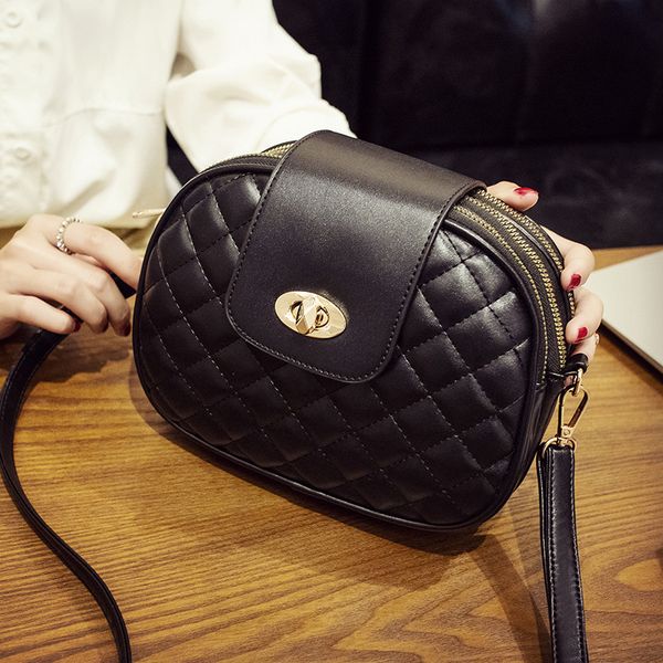 

2018 new autumn korean fashion wild mini bag rhombic three-tier women bag shoulder messenger small round