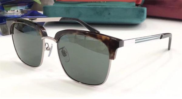 

new fashion designer men sunglasses 0697 square half-frame popular selling style uv400 lens protection eyewear classic style, White;black