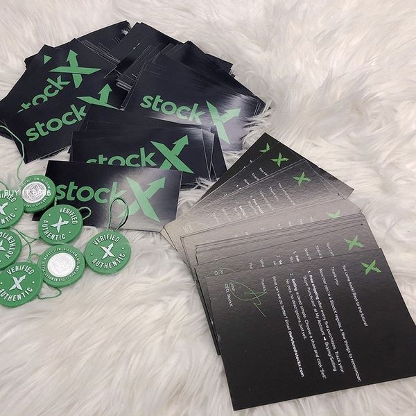 

2019 new stock x og qr code sticker green circular tag plastic shoe buckle stockx verified x authentic green tag hflspj002, Black
