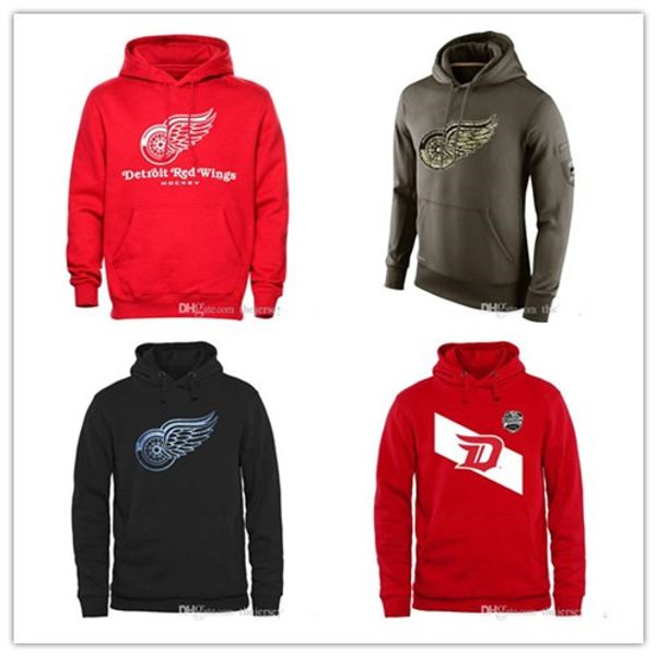 

new detroit red wings mens sweatshirt salute to service sideline therma performance pullover hoodie red olive hockey jersey ing, Blue;black