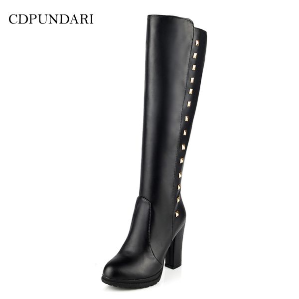 

cdpundari high heel knee high boots women platforms boots ladies winter shoes woman black white