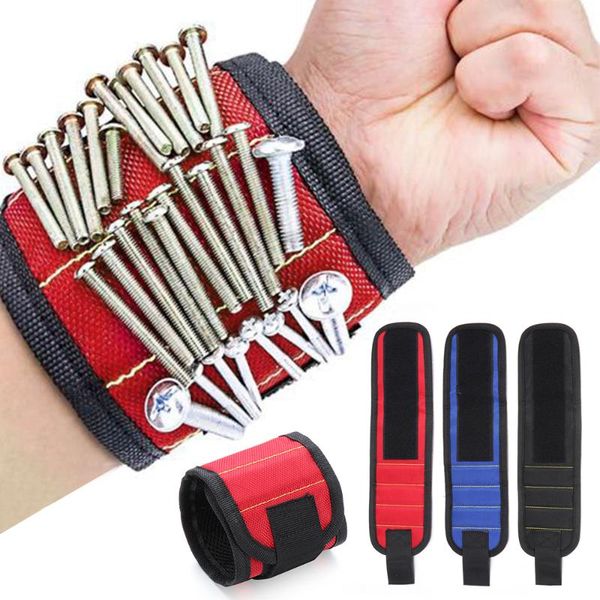 

2types magnetic wristband toolkit bag auto repair carpenter electrician belt screws nails drill bits holder wrist bracelet