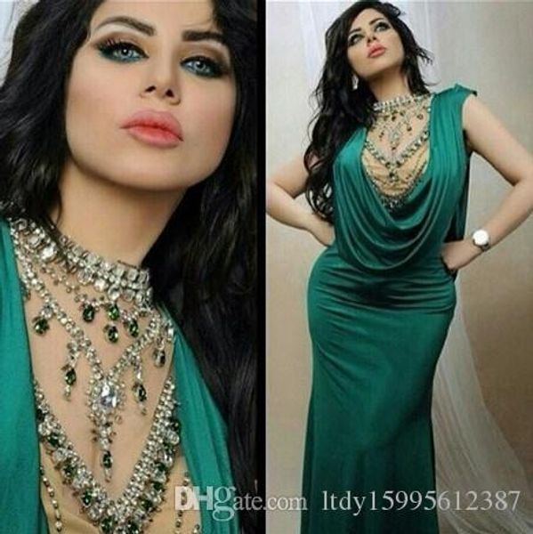 

2019 новый арабский ближнего востока пром платья высокий вырез горный хрусталь бисером блестками шифоновое вечернее платье vestidos 070, Black;red