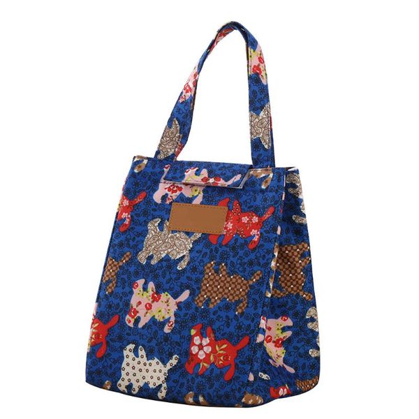 

cooler oxford cloth container bento pouch lunch bag tote carrying outdoor portable school camping insulated handbag picnic, Blue;pink