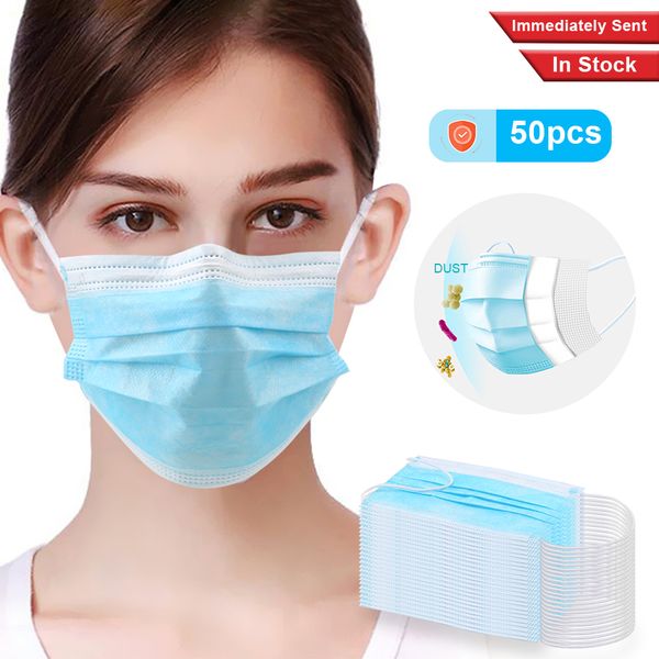 

3 layer non woven disposable breathing safety face mouth masks anti-dust earloops masks