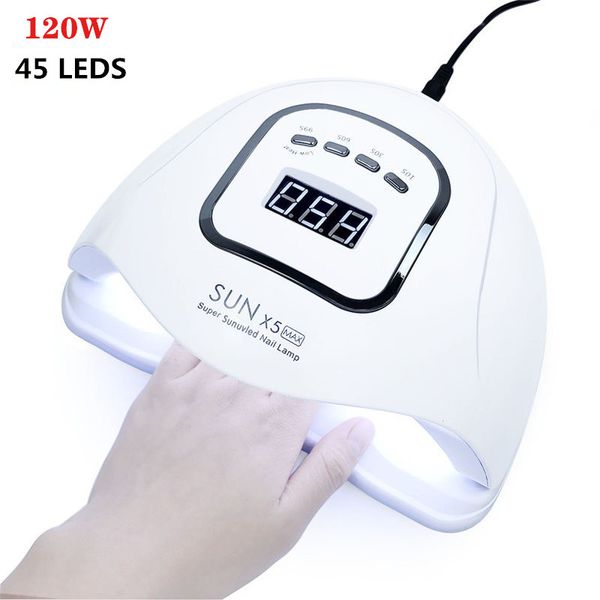

nail lamp for manicure 120w uv lamp led nail dryer sun light for curing uv gel polish with motion sensing lcd display