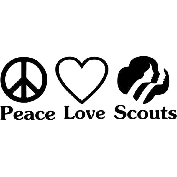 

15*5.5cm peace love girl scouts vinyl decal sticker car truck motorcycle suvs bumper car window lapcar stylings