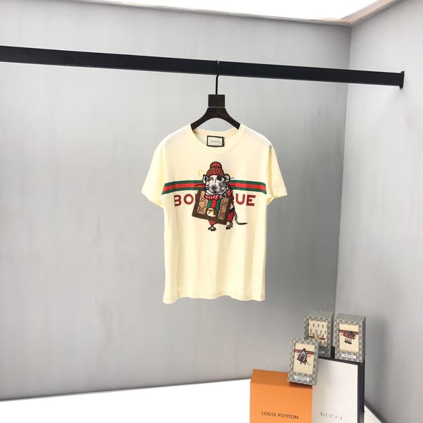 

2020ss spring and summer new high grade cotton printing short sleeve round neck panel t-shirt size -l-xl-xxl-xxxl shirt tees size mi, White;black