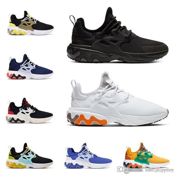 

2019 new react presto men women running shoes triple black white blue green mixed color tint mens trainer breathable sports sneakers
