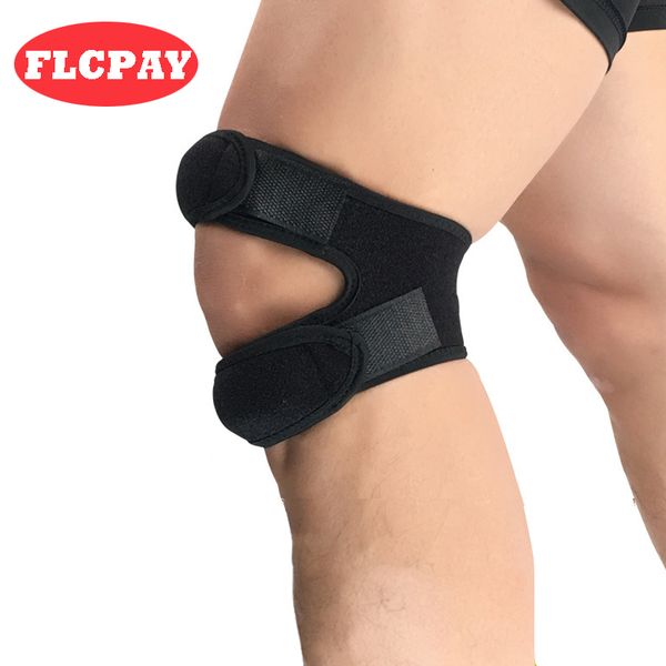 

1 pcs adjustable knee strap patellar tendon band knee support brace protector pads sport safrty fit fitness running kneepads, Black;gray