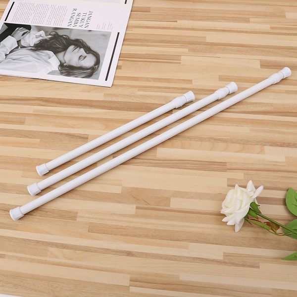 

rod hanger loaded curtain rods voile extendable tension adjustable bathroom shower telescopic pole