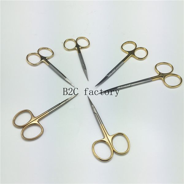 

eye scissors gold handle cosmetic plastic surgery instrument double eyelid tool ophthalmic operating scissors