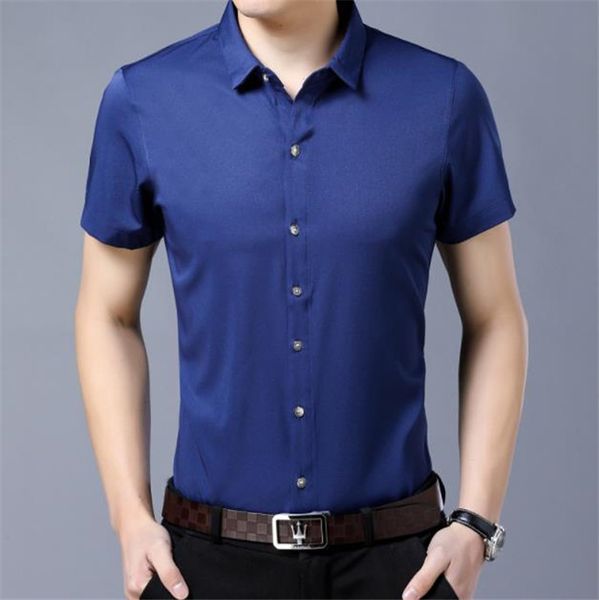 camisa cuello corto hombre
