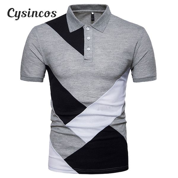 

cysincos men 2020 summer fashion patchwork camisa shirts short sleeve mens shirt brands breathable brand tee, White;black