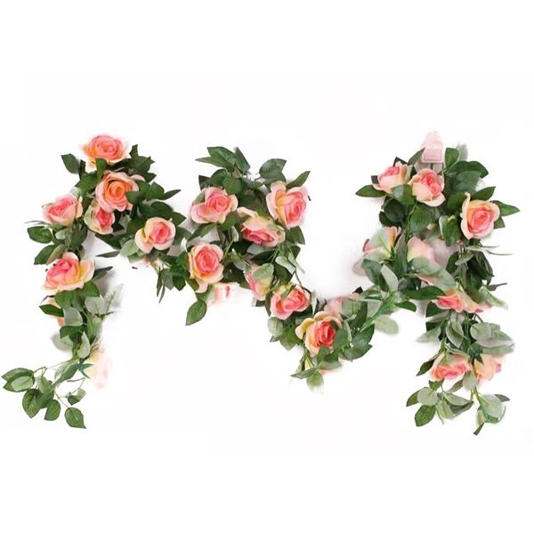 

2.4m simulation rose vines artificial rose flowers rose flower string handmade party supplies p props home decor ornament