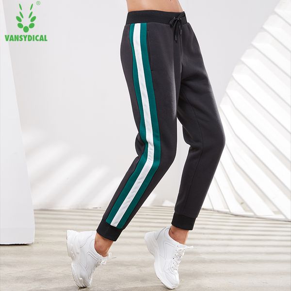 

vansydical gym sweatpants women's side striped sports running pants breathable outdoor fitness workout jogging trousers, Black;blue