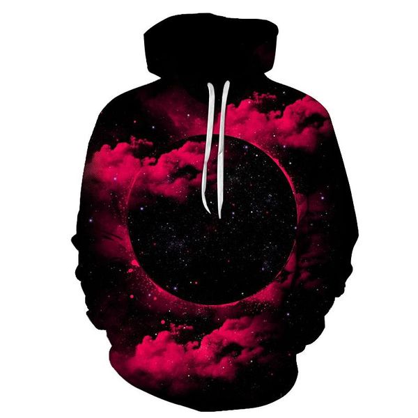 

новые 3d пространства galaxy галактика мужского балахон весной и мода печать осени карман шнурок капюшон повседневный пуловер, Black