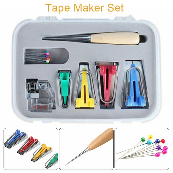 

6/12/18/25mm machine tools binding sew multifunction sewing bias tape maker set diy patchwork quilting sewing tool, Black