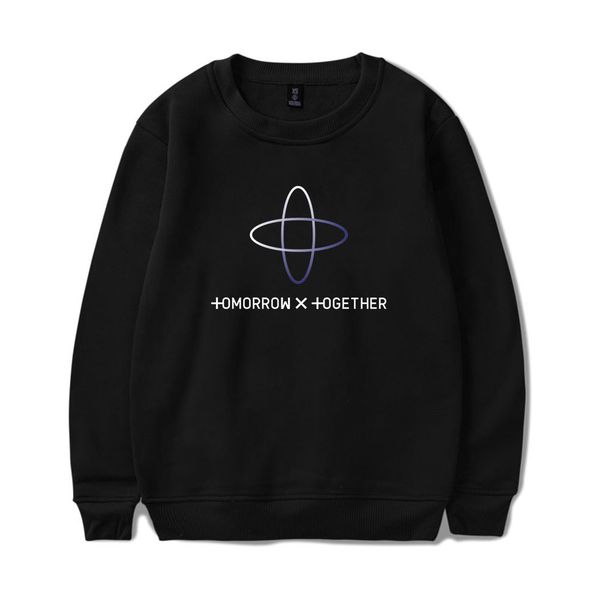 

2019 kpop bts txt k- hip hop sweatshirt pullover women long sleeve streetwear tomorrow x together female fan sweatshirt, Black