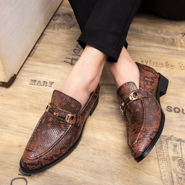 

luxury italian shoes men spring autumn casual dress loafers elegant leather brown design unique business moccasins m174, Black