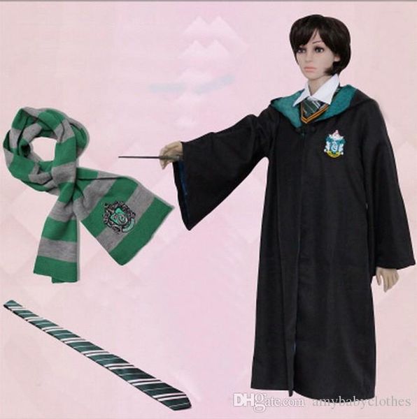 

гарри поттер плащ cape волшебного robe с шарф и галстук гриффиндор косплея костюм для взрослого плащ robe мыс 4 стиля хэллоуин подарок, Black;red