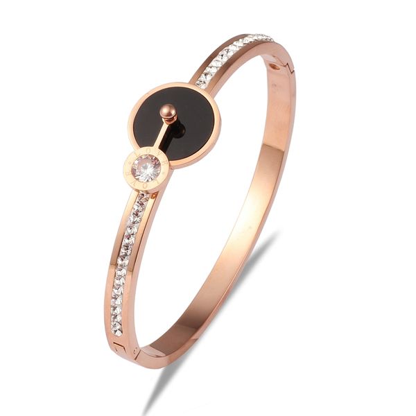 

new rose gold hanging crystal beads bracelets nickel jewelry for female, Black