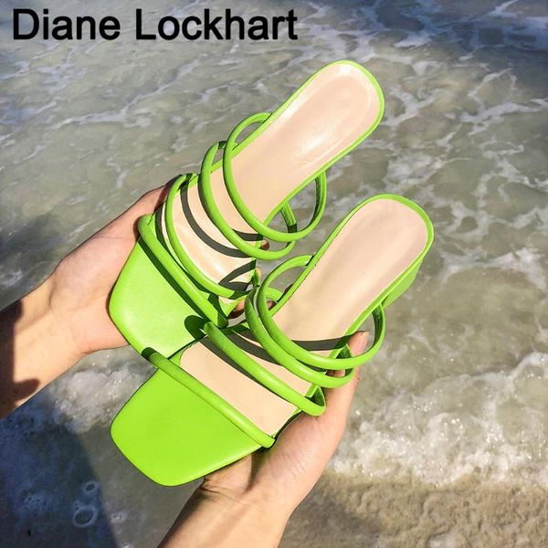 

women sandals thin belt sandalias ladies high heel slippers candy color open toes thick heel fashion female slides summer shoes, Black