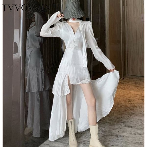 

women dress temperament white dresses long sleeve high waist vintage dress irregular ladies long dresses spring 2020 as019, Black;gray