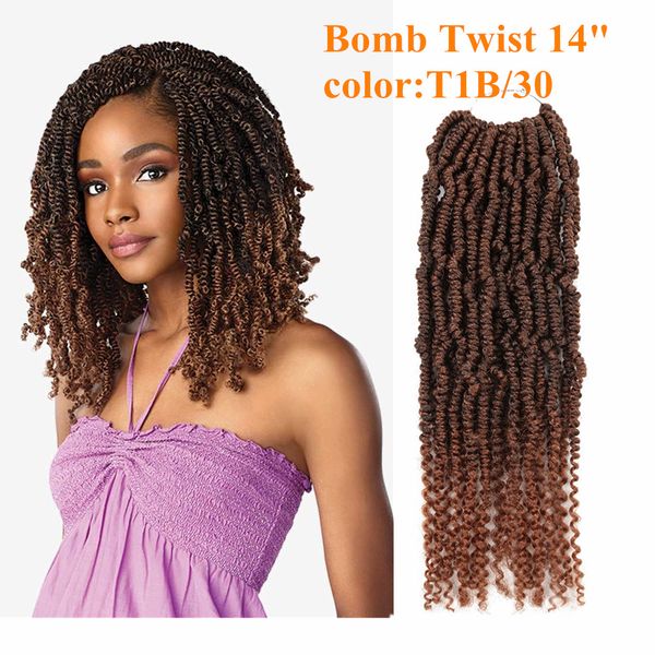 2019 Passion Spring Twists Synthetic Crochet Hair Extensions Ombre