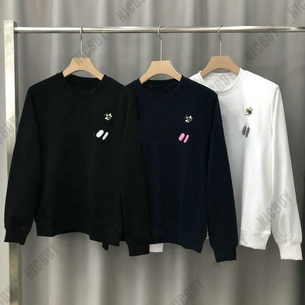 

fashion autumn designer europe mens clothing big letter flocking bee animal brand hoodies pullover cotton casual hoody sweatshirt, Black