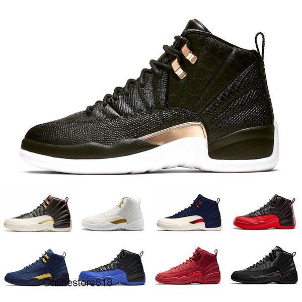

2020 обувь фиба утепление 12 gym red 12s reptile мужчины баскетбол мичиган крылья быки flu игры такси спортивный тренер тапки 5.5-13