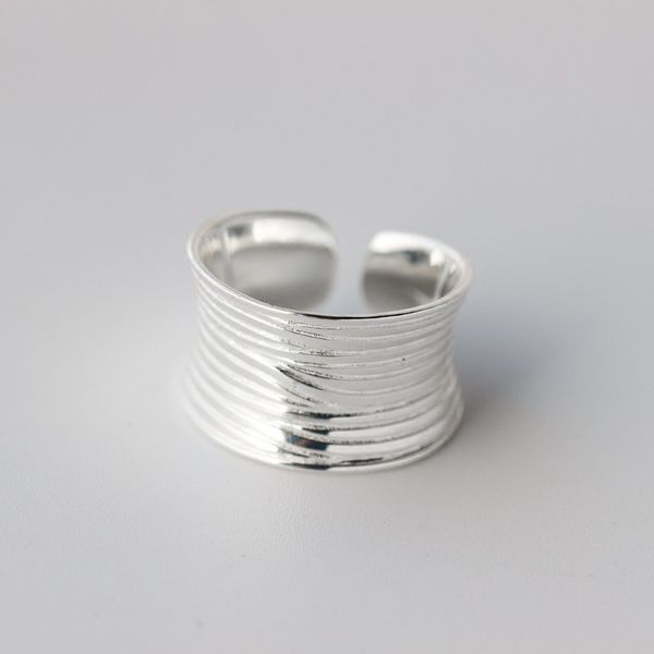 

men women 925 sterling silver engraved out wide band long ring 13mm rocker gtlj877, Golden;silver