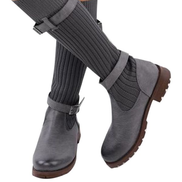 

adisputent drop shipping 2019 new women boots fashion knee elastic sock boots chunky stretch women booties sale, Black