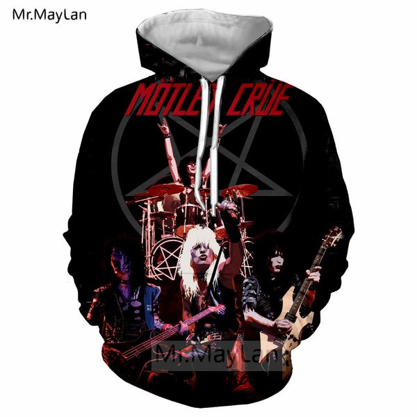 

cool heavy metal band motley crue 3d print jacket women/men hip hop hoodies boys punk streetwear sweatshirts man tracksuits, Black