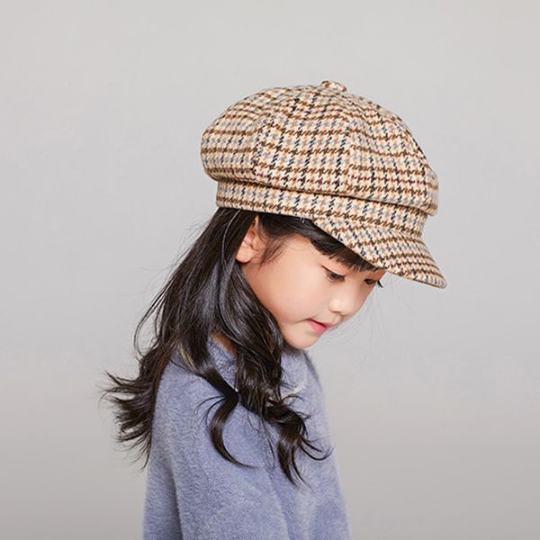 

kids baby girls beret new autumn and plaid winter comfortable breathable cap baby cap boy hat girls opular hat l1127, Yellow
