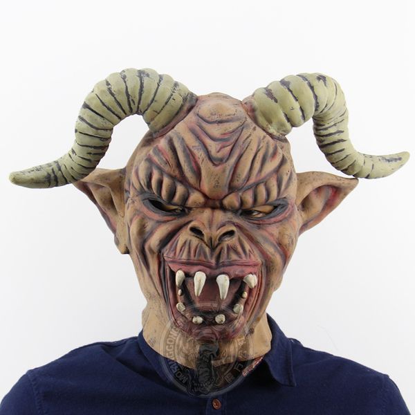 

new party latex mask sheep horn monster halloween role playing horror mask
