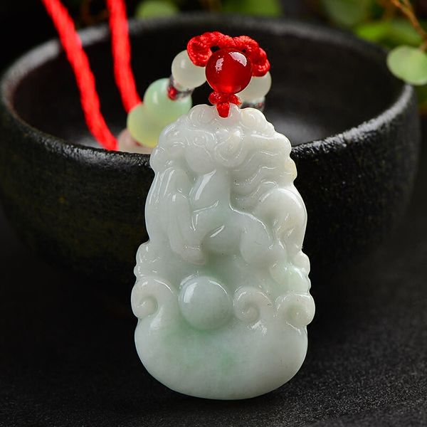 

natural jadeite chinese zodiac pendant zodiac horse transshipment jade pendant necklace send a certificate, Silver