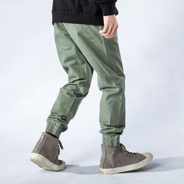 

uplzcoo man sports pants 2019 autumn men solid color sewing letter printing pants street style men's casual loose xl ja172, Black