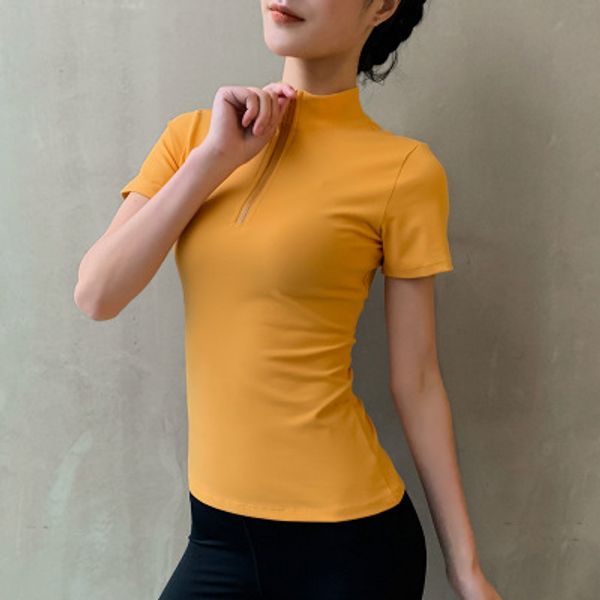

women yoga fitness crop short sleeve shirts sports shorts workout clothes for women gym sets yoga t-shirt, White;red
