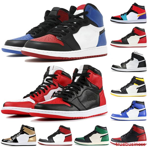 

men banned black toe 1 og basketball shoes mid bred chicago 3 shadow triple black gold toe mens designer shoes athletics sneakers