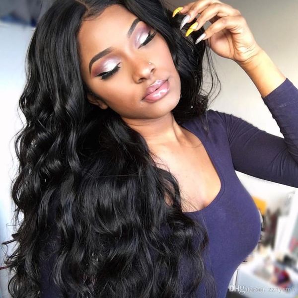 

250 density brazilian hair 360 lace frontal wig with baby hair body wave pre plucked lace front human hair wigs for black women
