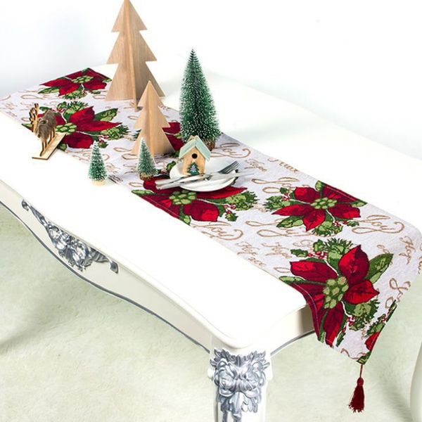 

christmas decoration bed table runner polyester cotton letter table flag tablecloths party table decoration